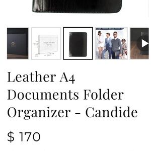 Candide Leather A4 Documents Folder Organizer